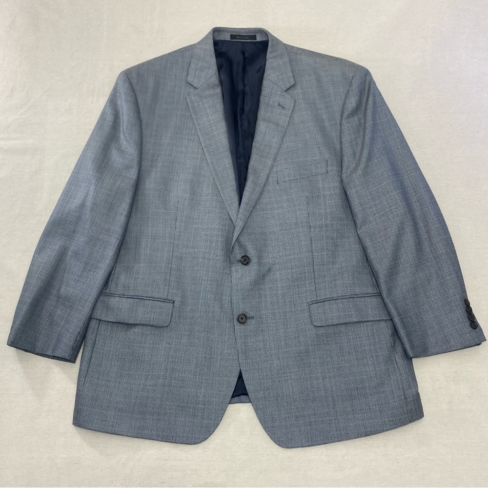 Lauren Ralph Lauren Jacket 48R Gray Houndstooth Silk Wool Sport Coat Blazer Mens
